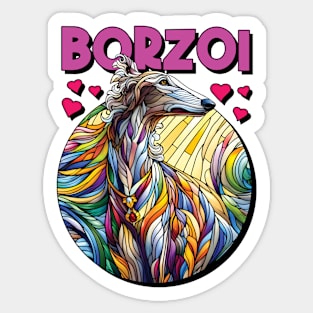 Wonderful borzoi, stained glass. I love borzois. Sticker